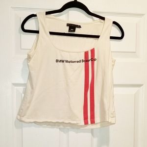 BMW two red Stripe crop top VINTAGE